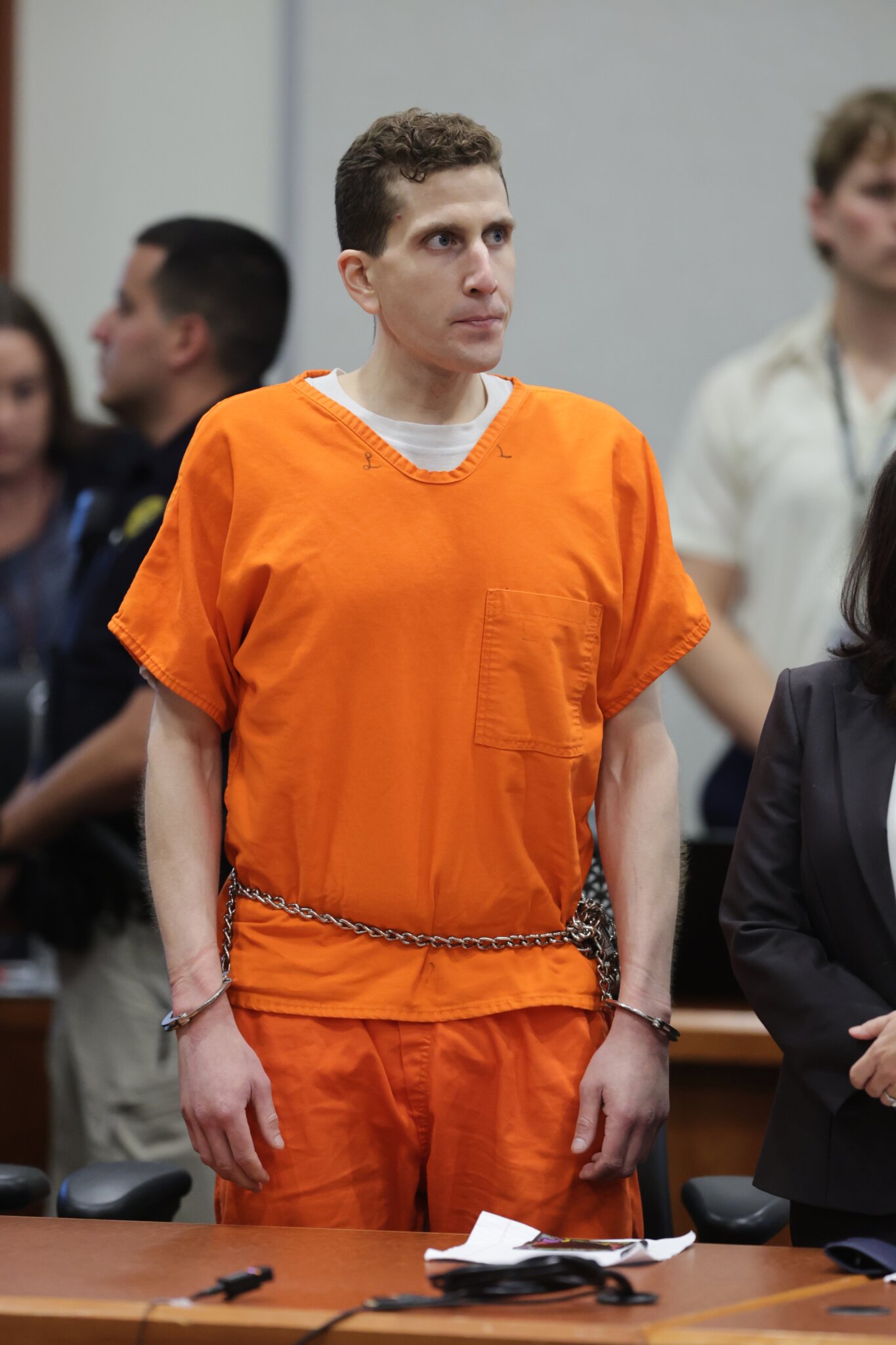 The knife sheath found beside a victim that led police to a PhD student