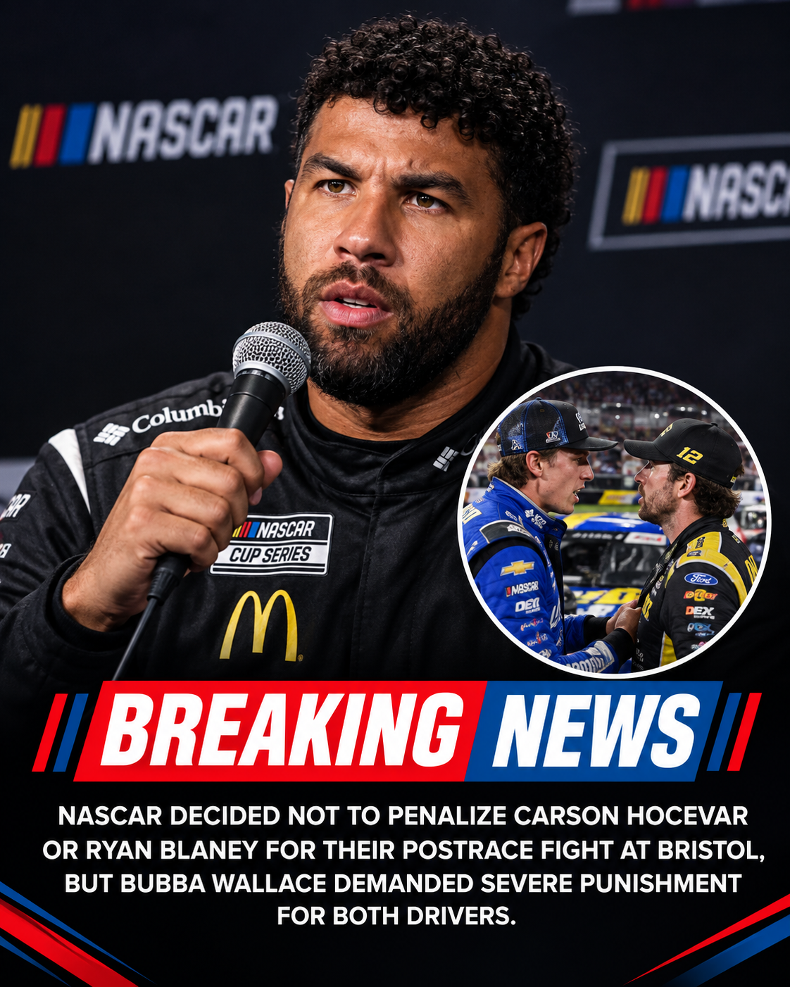 Wallace Slams NASCAR: 'They Just Let Blaney and Hocevar Get Away With Murder'